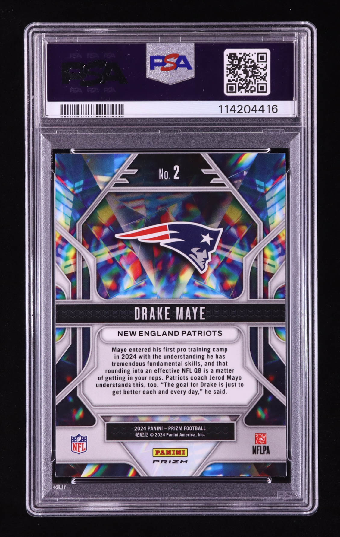 Drake Maye 2024 Prizm Prizmatic Green Wave #2 RC (PSA 10) at PristineAuction.com Drake Maye 2024 Prizm Prizmatic Green Wave #2 RC (PSA 10) at PristineAuction.com