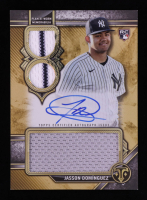 Jasson Dominguez 2024 Topps Triple Threads Rookie Autograph Relics Gold #RARJD RC #8/35 at PristineAuction.com
