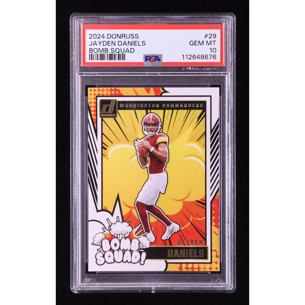 Jayden Daniels 2024 Donruss Bomb Squad #29 RC (PSA 10) at PristineAuction.com Jayden Daniels 2024 Donruss Bomb Squad #29 RC (PSA 10) at PristineAuction.com