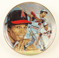 Rod Carew Signed "Hitting For The Hall" LE 1991 Twins Ceramic Art Plate (Gartlan) at PristineAuction.com