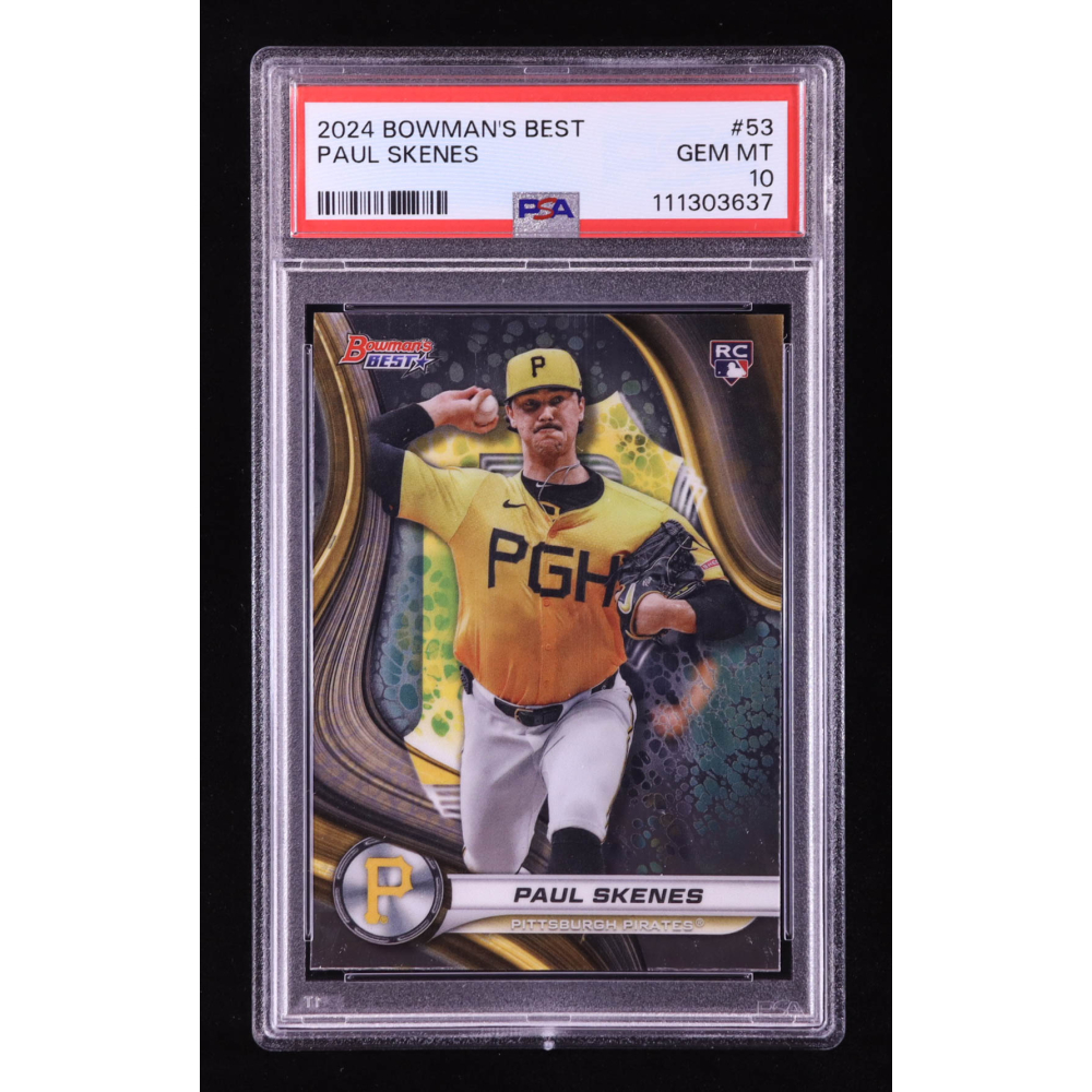 Paul Skenes 2024 Bowman's Best #53 RC (PSA 10) at PristineAuction.com Paul Skenes 2024 Bowman's Best #53 RC (PSA 10) at PristineAuction.com