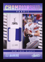 Eli Manning 2023 Absolute Championship Fabric Holo Silver #14 #12/49 at PristineAuction.com