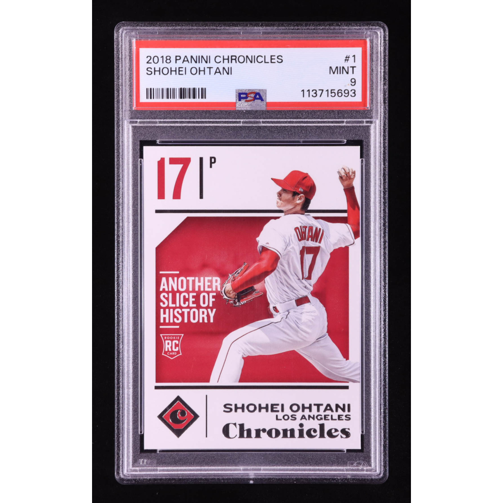 Shohei Ohtani 2018 Panini Chronicles #1 RC (PSA 9) at PristineAuction.com Shohei Ohtani 2018 Panini Chronicles #1 RC (PSA 9) at PristineAuction.com