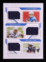 Justin Herbert / Keenan Allen / Mike Williams 2020 Panini National Treasures NFL Gear Trio Materials #9 #52/99 at PristineAuction.com