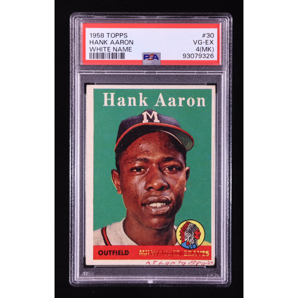 Hank Aaron 1958 Topps #30 (PSA 4) (MK) at PristineAuction.com Hank Aaron 1958 Topps #30 (PSA 4) (MK) at PristineAuction.com