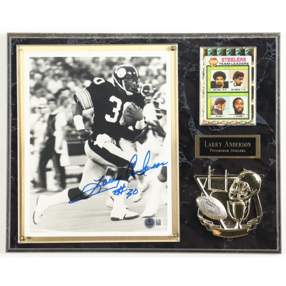 Larry Anderson Signed Steelers Custom Photo Plaque Display (Beckett) at PristineAuction.com