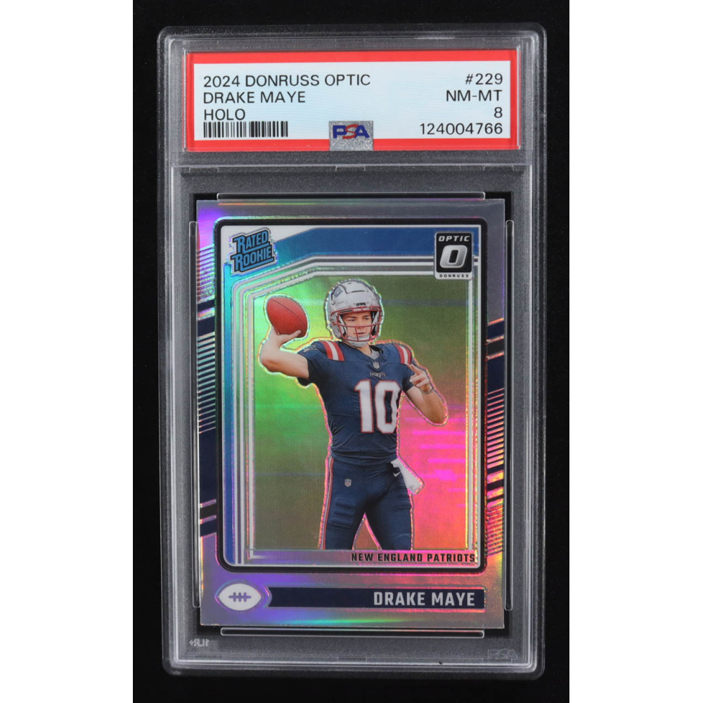 Drake Maye 2024 Donruss Optic Holo #229 RR RC (PSA 8) at PristineAuction.com