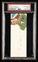 Chuck Yeager Signed Cut With Portrait Art (PSA) at PristineAuction.com