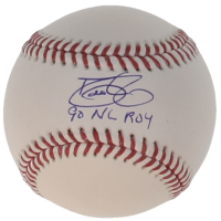 David Justice Signed OML Baseball Inscribed "90 NL ROY" (JSA) at PristineAuction.com