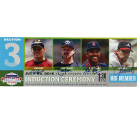 Baseball Hall of Fame 5x14 Mega Ticket Signed By (4) with Craig Biggio, John Smoltz, Pedro Martinez & Randy Johnson (JSA) at PristineAuction.com