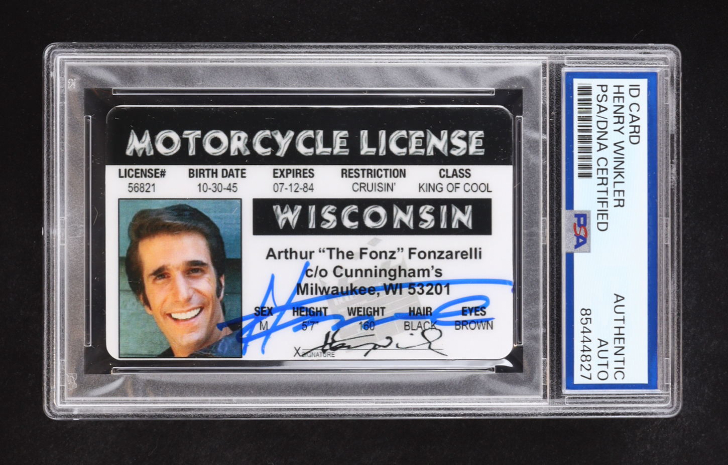 Henry Winkler Signed 2003 "Happy Days" Motorcycle License (PSA) at PristineAuction.com Henry Winkler Signed 2003 "Happy Days" Motorcycle License (PSA) at PristineAuction.com