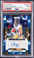 Calvin Austin III 2024 Panini Prizm Sensational Signature Blue Ice #SSCAN #50/99 (PSA 9) at PristineAuction.com