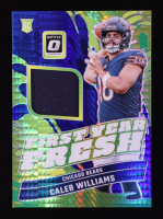 Caleb Williams 2024 Donruss Optic First Year Fresh Jerseys Blue Hyper #1 RC at PristineAuction.com