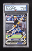 Jackson Chourio Signed 2024 Topps Now #16 RC (PSA Authentic) at PristineAuction.com