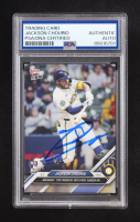 Jackson Chourio Signed 2024 Topps Now #37 RC (PSA Authentic) at PristineAuction.com