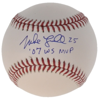 Mike Lowell Signed OML Baseball Inscribed "'07 WS MVP" (Beckett) at PristineAuction.com