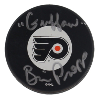 Brian Propp Signed Flyers Logo Hockey Puck Inscribed "Guffaw" (Beckett) at PristineAuction.com