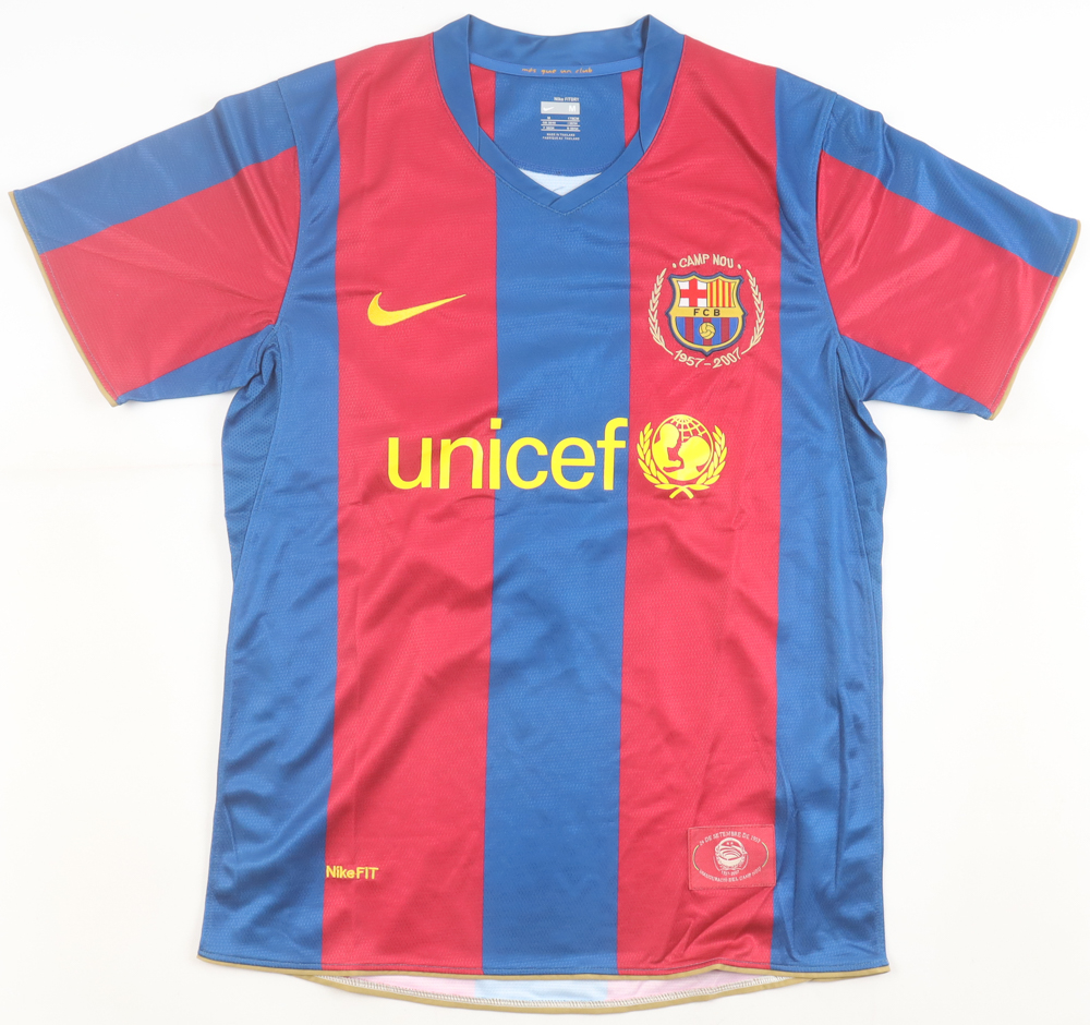 Ronaldinho Signed Barcelona Nike Authentic Jersey Inscribed "R10" (Beckett) at PristineAuction.com Ronaldinho Signed Barcelona Nike Authentic Jersey Inscribed "R10" (Beckett) at PristineAuction.com