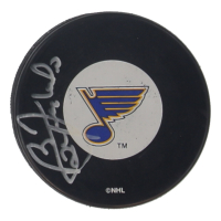 Bernie Federko Signed Blues Logo Hockey Puck (Beckett) at PristineAuction.com