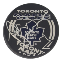 Pat Quinn Signed Maple Leafs Logo Hockey Puck (Beckett) at PristineAuction.com