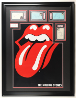 "The Rolling Stones" Custom Framed Multi-Cut Display Signed By (5) with Mick Jagger, Keith Richards, Charlie Watts, Ronnie Wood, & Bill Wyman (Beckett & PSA) at PristineAuction.com