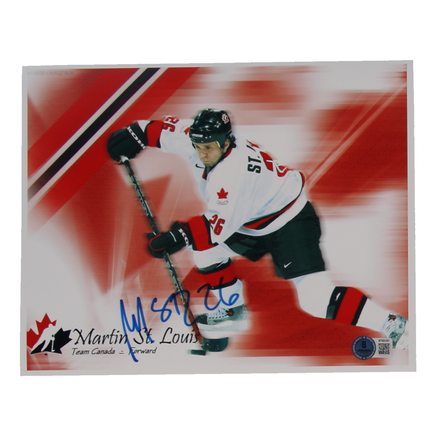 Martin St. Louis Signed Team Canada 8x10 Photo (Beckett) at PristineAuction.com Martin St. Louis Signed Team Canada 8x10 Photo (Beckett) at PristineAuction.com