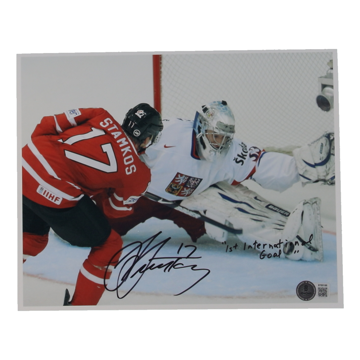 Steven Stamkos Signed Team Canada 8x10 Photo Inscribed "1st International Goal" (Beckett) at PristineAuction.com Steven Stamkos Signed Team Canada 8x10 Photo Inscribed "1st International Goal" (Beckett) at PristineAuction.com