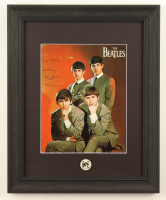 "The Beatles" Custom Framed Photo Display with 1965 Lapel Pin at PristineAuction.com