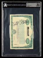 Bill Gates Signed Microsoft Stock Certificate Print (Beckett) at PristineAuction.com