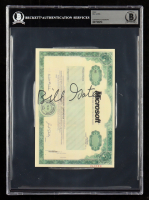 Bill Gates Signed Microsoft Stock Certificate Print (Beckett) at PristineAuction.com
