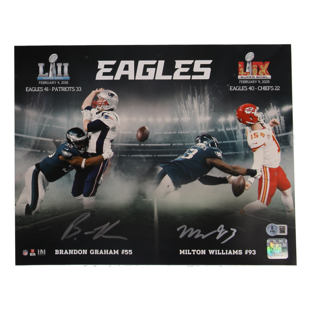 Brandon Graham & Milton Williams Signed Eagles 11x14 Photo (Beckett) at PristineAuction.com