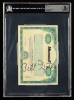 Bill Gates Signed Microsoft Stock Certificate Print (Beckett) at PristineAuction.com