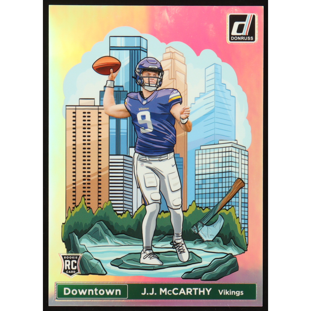 J.J. McCarthy 2024 Donruss Downtown! Oversize #11 RC at PristineAuction.com