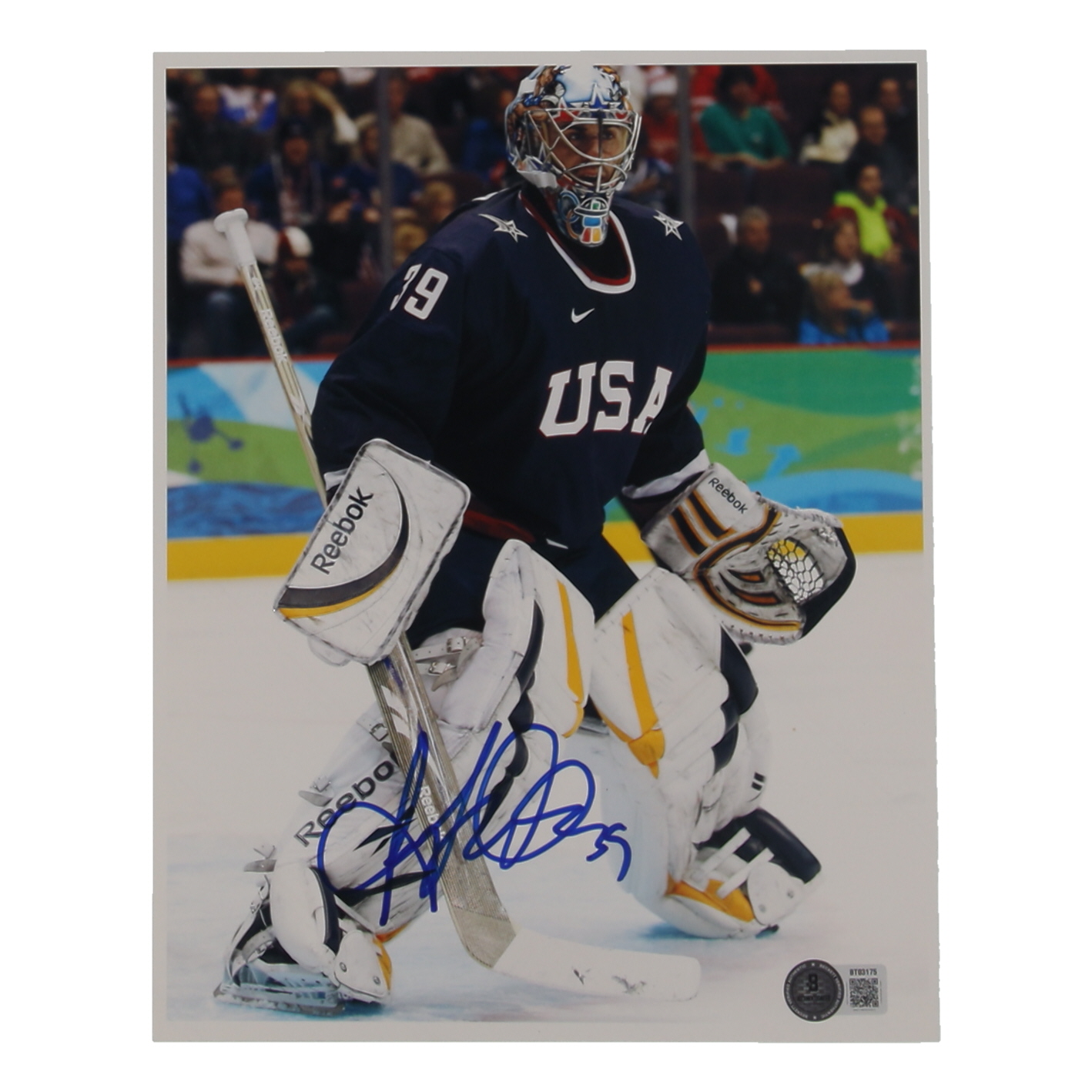 Ryan Miller Signed Team USA 8x10 Photo (Beckett) at PristineAuction.com Ryan Miller Signed Team USA 8x10 Photo (Beckett) at PristineAuction.com