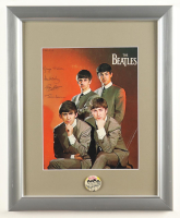 "The Beatles" Custom Framed Photo Print With Vintage Lapel Pin at PristineAuction.com