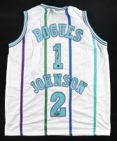 Muggsy Bogues & Larry Johnson Signed Jersey (AWM) at PristineAuction.com