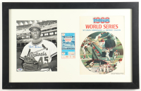 Bob Gibson Signed Cardinals Custom Framed Photo Display With 1968 World Series Ticket & Program (PSA) at PristineAuction.com
