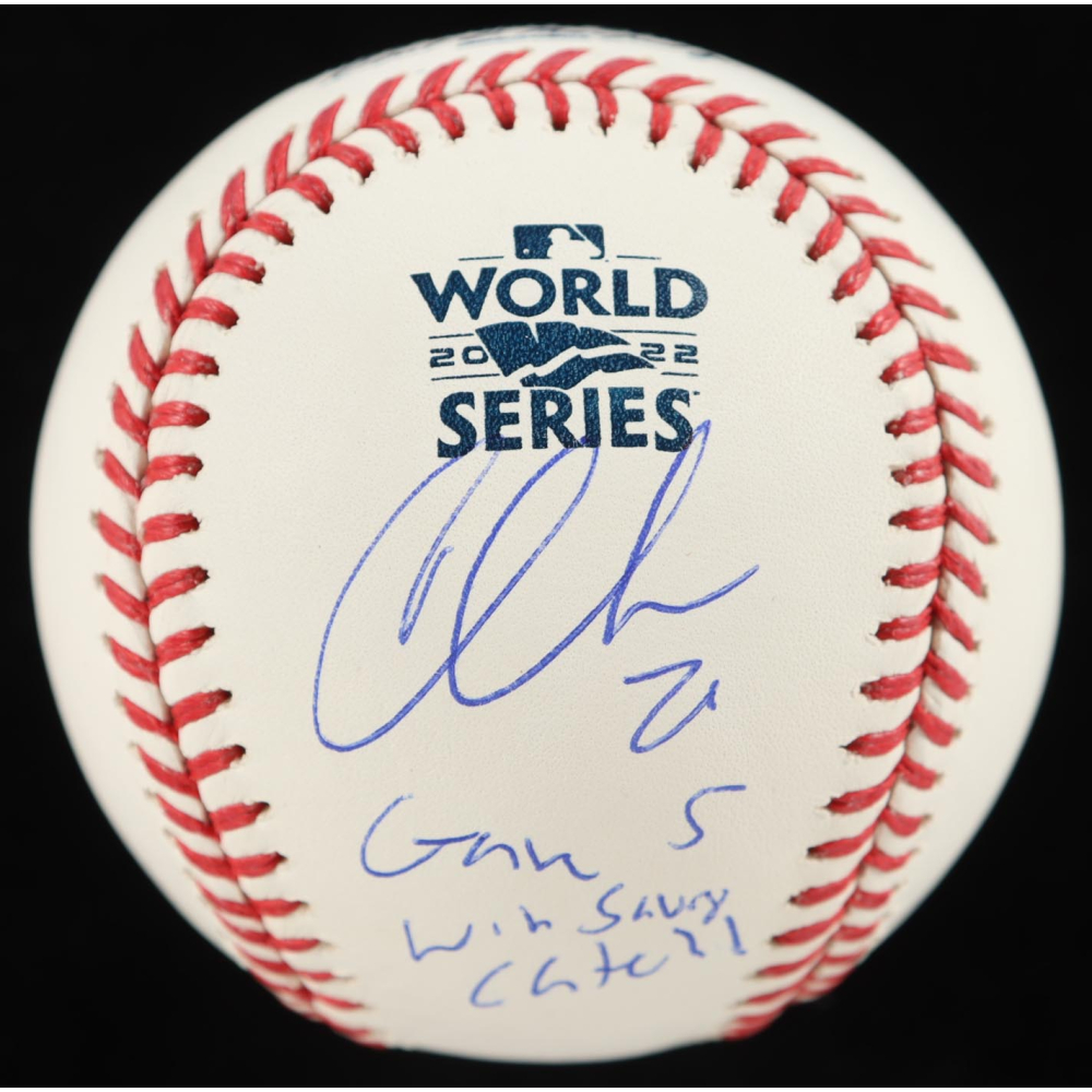 Chas McCormick Signed 2022 World Series Logo Baseball Inscribed "22 WS Champs" (Beckett) at PristineAuction.com