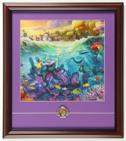 Thomas Kinkade "Ursula & The Little Mermaid" Custom Framed Print Display with Princess Ariel Pin at PristineAuction.com