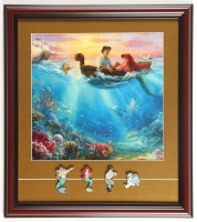 Thomas Kinkade "The Little Mermaid" Custom Framed Print Display With (4) Character Pins at PristineAuction.com