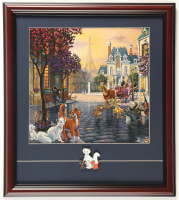 Thomas Kinkade "The Aristocats" Custom Framed Print Display with Duchess & The Kittens Pin at PristineAuction.com