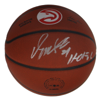 Dominique Wilkins Signed Hawks Logo Basketball Inscribed "HOF 01" (Schwartz) at PristineAuction.com