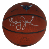 Larry Johnson Signed Hornets Logo Basketball (Schwartz) at PristineAuction.com