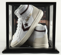 Magic Johnson Signed Converse Weapon Basketball Shoes with Wood Display Case (Beckett) at PristineAuction.com