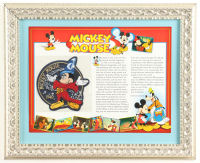 "Mickey Mouse" Disney 1940 Custom Framed Commemorative Cloth Patch Character Card at PristineAuction.com