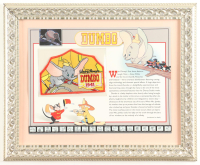 "Dumbo" Disney 1941 Custom Framed Commemorative Cloth Patch Plot Card at PristineAuction.com