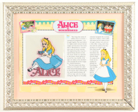 "Alice In Wonderland" Disney 1951 Custom Framed Commemorative Cloth Patch Plot Card at PristineAuction.com
