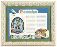 "Pinocchio" Disney 1940 Custom Framed Commemorative Cloth Patch Plot Card at PristineAuction.com