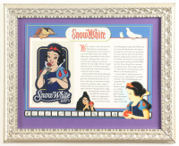 "Snow White" Disney 1937 Custom Framed Commemorative Cloth Patch Plot Card at PristineAuction.com