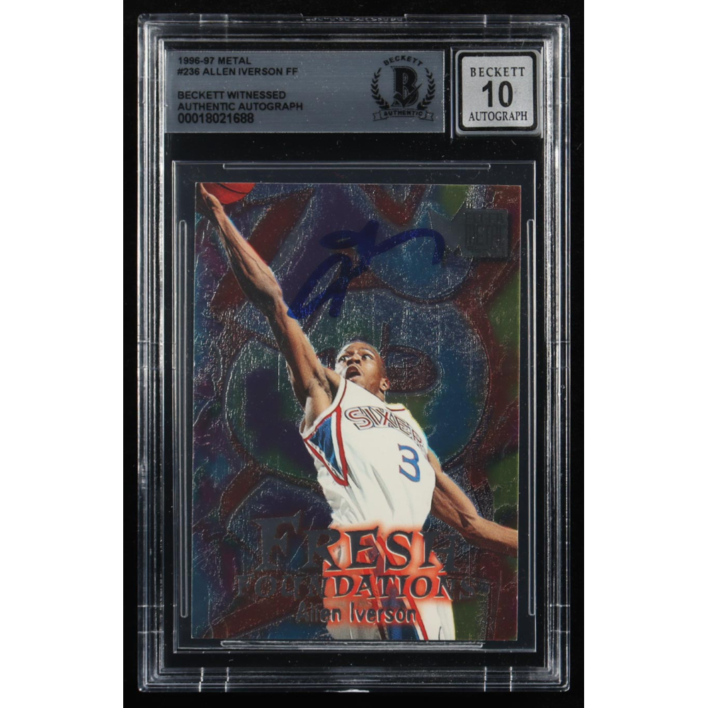 Allen Iverson Signed 1996-97 Metal #236 FF RC (BGS | Autograph Graded BGS 10) at PristineAuction.com Allen Iverson Signed 1996-97 Metal #236 FF RC (BGS | Autograph Graded BGS 10) at PristineAuction.com